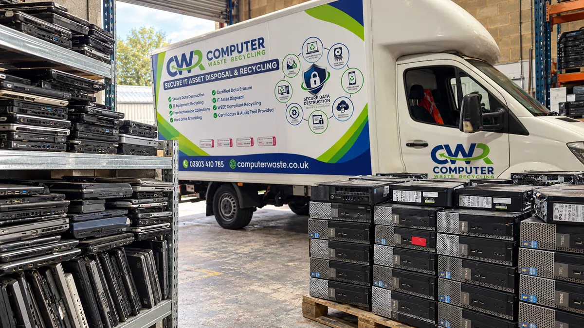 Computer Waste Recycling collection vehicle and IT equipment