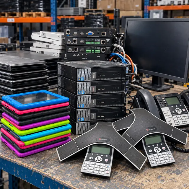 Business computers, laptops, tablets, networking equipment and conference phones for IT disposal